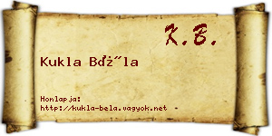 Kukla Béla névjegykártya